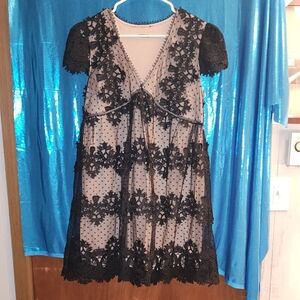 Black Lace Overlay Dress
